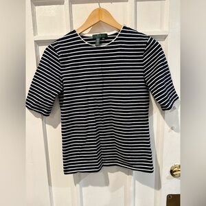 Lauren Ralph Lauren Navy and White Striped Shirt